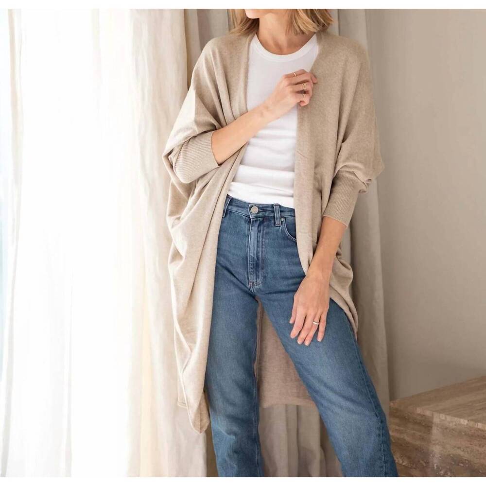 NEW MERSEA chelsea cashmere blend kimono in mink